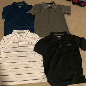 4 under armour boy polos size XS and 6